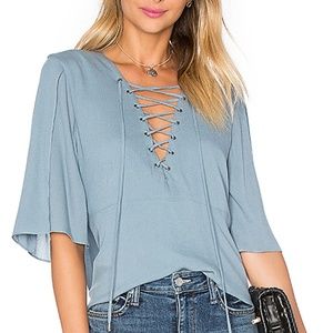 NWOT Lover's + Friends Boulevard Lace Up Top